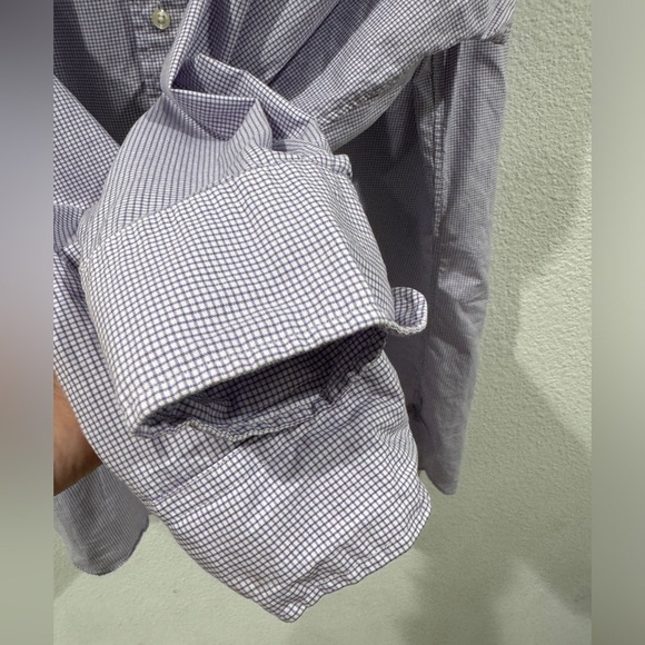 Polo Ralph Lauren Purple White Plaid Button Down Collared Shirt Size 16.5 32-33 - Picture 6 of 16